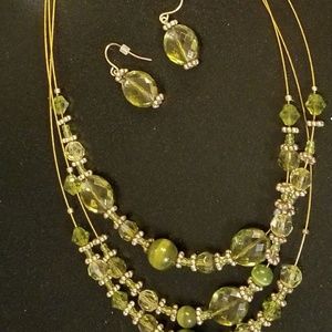 Green and Gold Accents Fashion Jewelry